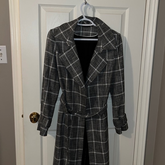 Plaid Trench Coat - Picture 1 of 4